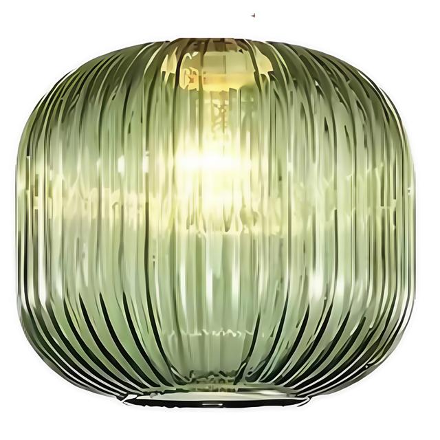 TEMU Een vintage lampenkap van geblazen glas, geschikt voor wandlampen, kroonluchters en tafellampen, met een ribbelglasontwerp, bolvormige vorm (alleen de kap)