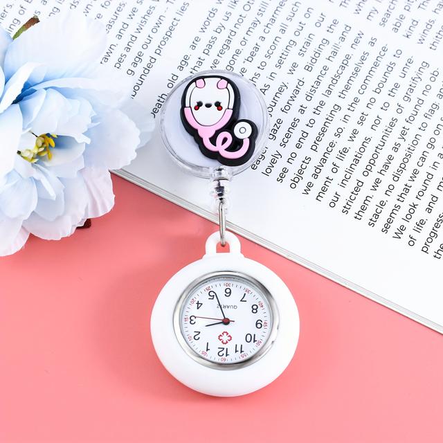 TEMU Cartoon Stretchable Retractable Pocket Watch, Cute Chest Watch, Student Exam Pocket Watch, Wristwatch