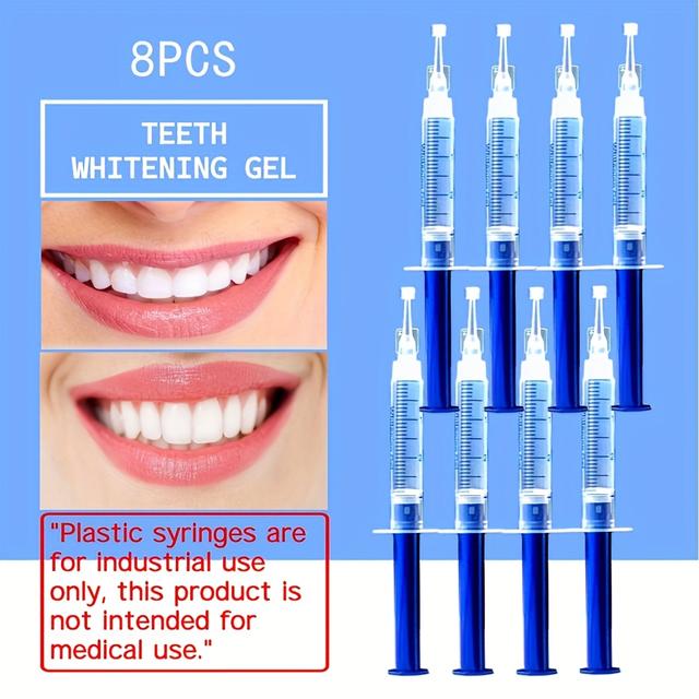 TEMU Bolígrafo gel blanqueador dental 18% PAP de 3 ml, paquete de 8