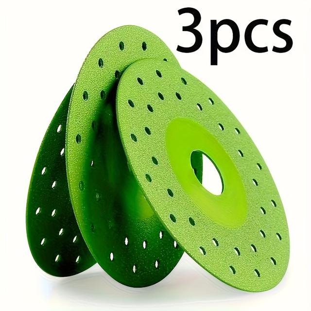 TEMU A Set Of 3 Diamond Grinding Wheels With Holes, 4-inch Tile Edge Tools, Grinding Discs For Various Materials Including Stone, Glass, And Marble