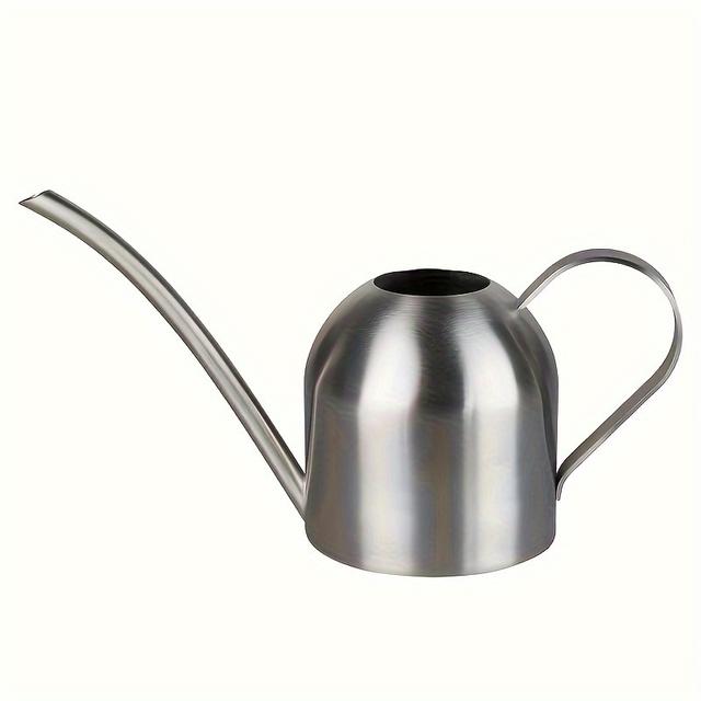 TEMU Edelstahl-Gießkanne mit Langem Ausgießer, 500ml - Perfekt für Zimmer- & Außenpflanzen, Unverzichtbar für die Gartenpflege