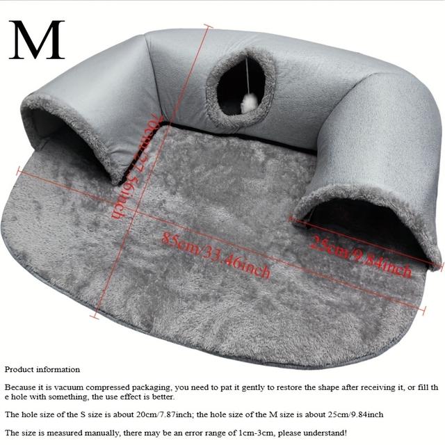 TEMU Cat Tunnel, Cat Playground, Cat Sleeping Pad, Cat Bed. Cozy And Warm Pet Bed With Non-slip Bottom, Easy-to- Sleeping Mat. Suitable For Small To Medium Cats Up To 8kg, Rabbit Hutch, Hamster Cage