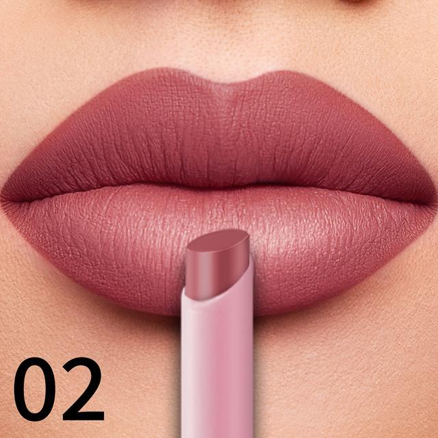 TEMU Matte End, Non-sticky Lipstick Not Oily, User-friendly, Waterproof, Long-, Bright Shades, Enhances Lip , Durable Makeup, Convenient For Travel