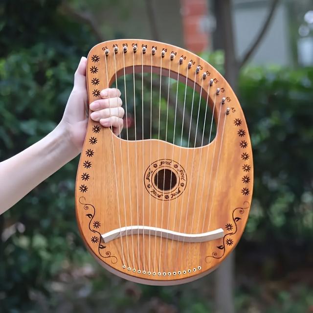 TEMU Premium 16-string Lyre With Wrench And Spare Strings - Ideal For Band & Orchestral Performances