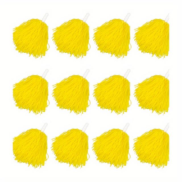 TEMU 12pcs Cheerleading Pom Poms, For Sports Events,