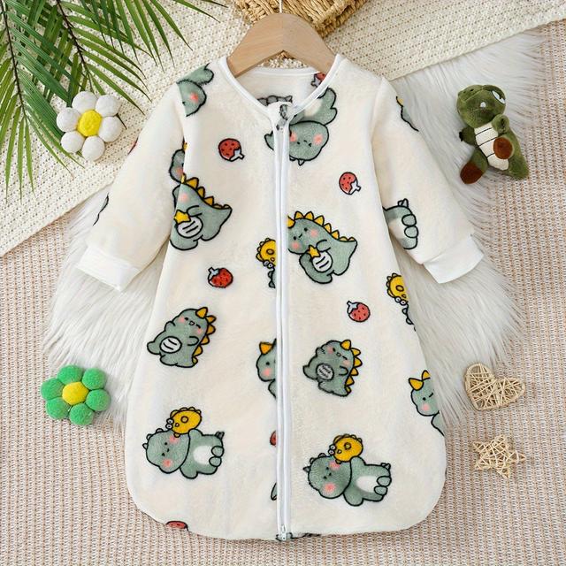 TEMU Sac de Couchage en à Motif Dinosaure pour Bébés - , Chaud, Anti-Coup de Pied avec Fermeture Éclair , Design de Dinosaure Cartoon, Parfait pour le Confort Automne/Hiver, Couverture Dinosaure