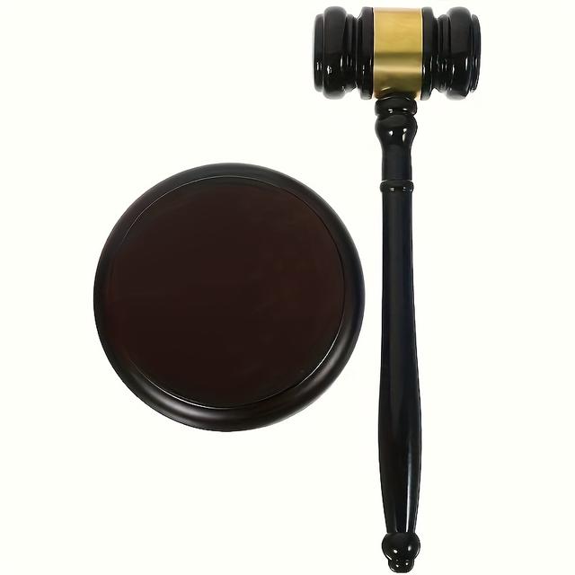 TEMU Premium Handcrafted Wooden Gavel With Soundproofing Board - Ideal For , Judges, And | Lightweight, Durable, Portable Design