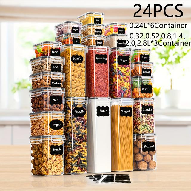 TEMU 24pcs Set Of Large And Small Storage Jars