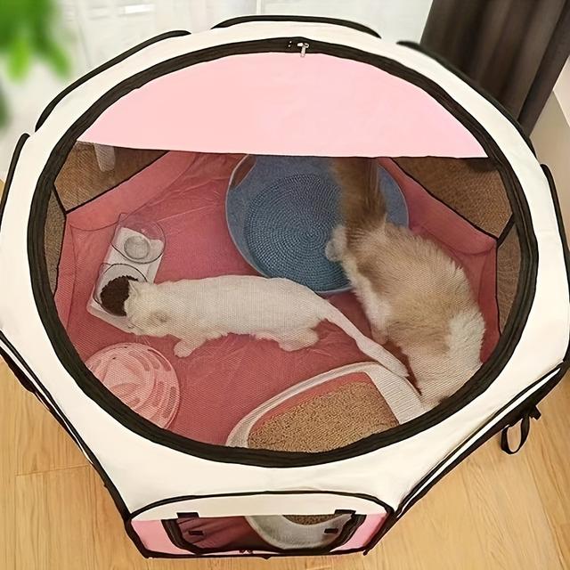 TEMU Boîte de Production pour Chambre d'Accouchement de Chat, Nid pour Chaton en Couches, Tente de Reproduction Enclos avec Clôture pour Fournitures d'Élevage