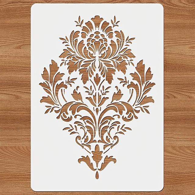 TEMU 1/2 Sheet A4 Size Mandala Style Painting Template, Reusable, Hand-drawn, Stencil, Plastic Material, For Home Decor, Bar Decor, Wall Stencil, Spray Painting, Painting Template