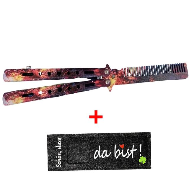 TEMU Comb, Beginner Practice Stainless Steel Folding Comb, Portable Men's Accessory, Popular Online Gift + Stylish Storage Bag