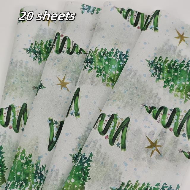 TEMU 20/60 Sheets, Colorful Light Christmas Tree Pattern Thin Paper, 50.8cm X 35.56cm Gift Wrapping Paper, Suitable For Wedding, Christmas Gift, Birthday Gift Packaging, Bouquet Wrapping, Party Gifts