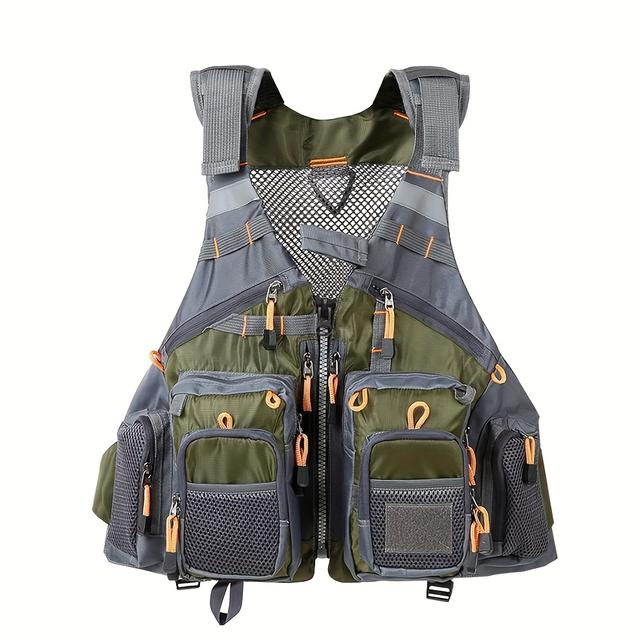 TEMU 1pc Fly Fishing Vest Backpack Adjustable Breathable Mesh Lightweight And Quick-dry For Men And Women, For Fly Fishing, Stream And Outdoor Activities