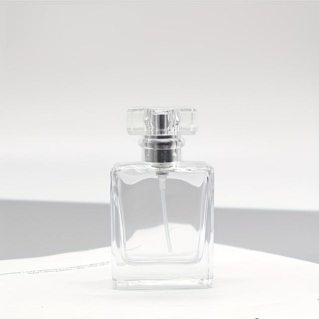 TEMU 1 unidad - Botella de vidrio transparente para perfume para dispensar, botella vacía de spray a presión