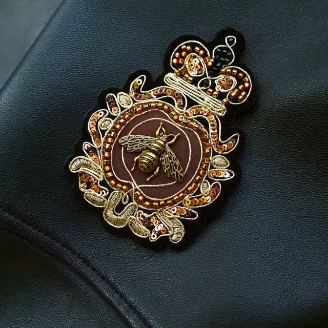 TEMU 1pc Vintage Elegant Style, Three-dimensional Pattern, Black Suede Base, Hand-beaded Embroidered Patch, Hand-sewn Or Machine-sewn Decoration For Clothing/backpacks, Suitable For Men And Women