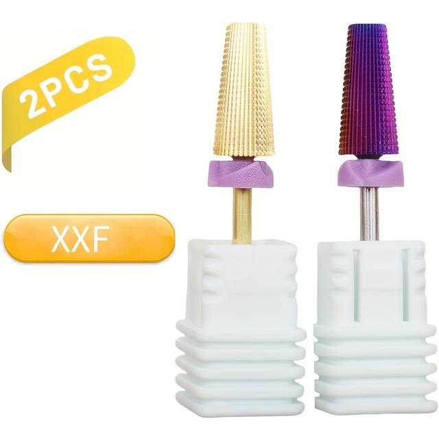 TEMU 5 In 1 Steel Nail Milling Bits, 2. Shank, Multi-functional Carbide For Long- Gel Removal, Unfragranced, For Foot, Hand, And Nail Care, Beauty Personal Care Product