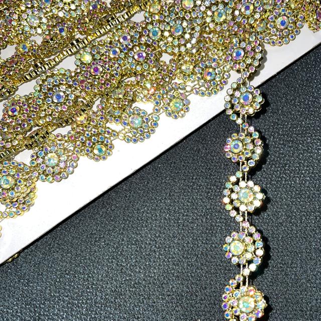 TEMU 2-meter Long Decorative Strip, Embedded With Sparkling Rhinestones, Suitable For Craft Decoration, Wedding Dress , Box Decoration, Hat Adornment, Shoe Decoration, And Sewing Lace Embellishments