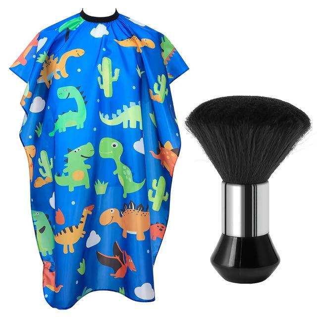 TEMU Adjustable Snap Closure Professional Salon Haircut Cape - Cartoon Animal Pattern, Lightweight Polyester, Barber Cape For Hair Cutting And Styling, Hairdressing Capes