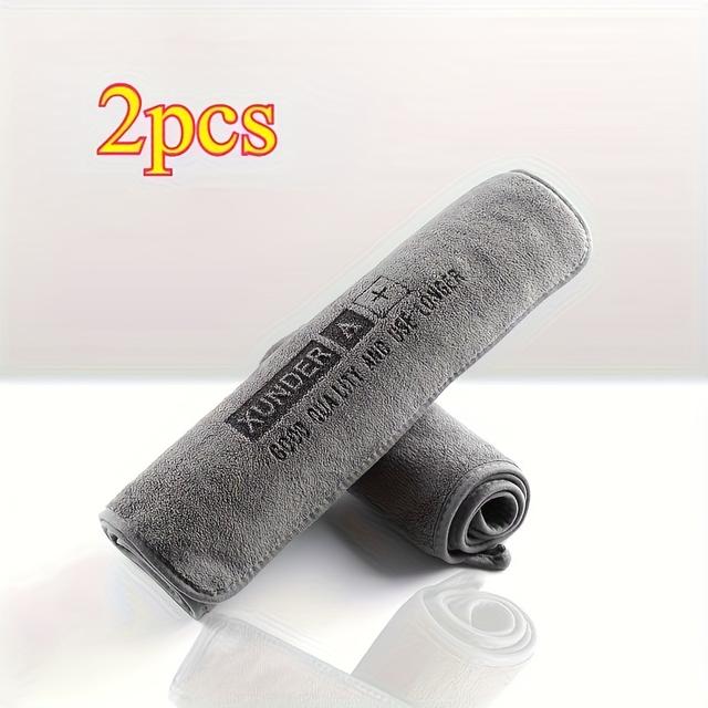 TEMU 2/5 piezas de toallas de microfibra de lujo para lavado de autos, doble capa gruesa con absorción, tela suave y seca con textura de felpa