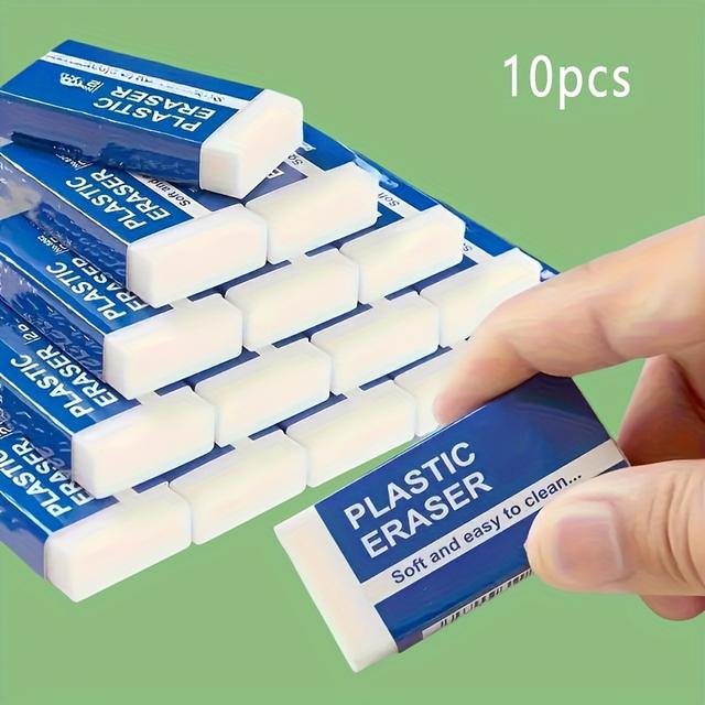 TEMU 10/20/30pcs Soft 2b Erasers - Durable, Easy To Clean, Ideal For Writing & Drawing, Office And School Supplies, Cute Erasers
