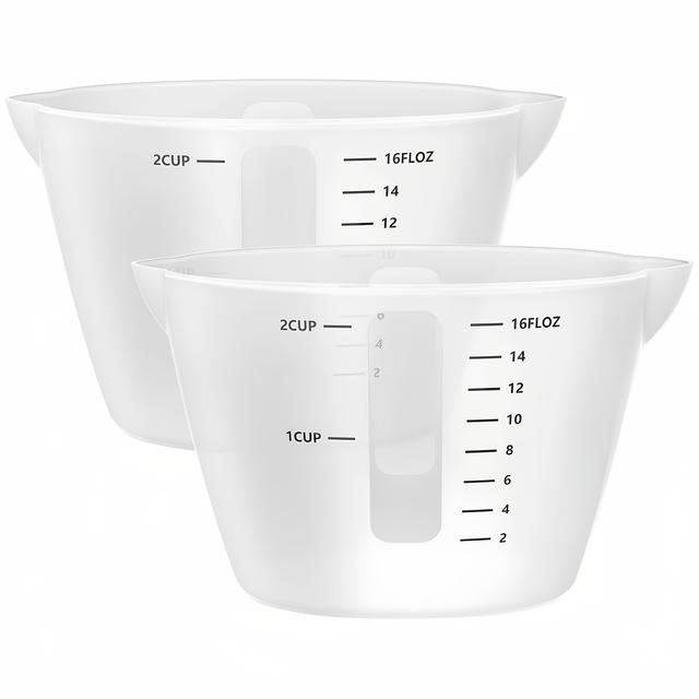 TEMU Resin Casting Molds Tool Kit, 2pcs 500ml Large Measuring Cups, Epoxy Resin Mixing And Pouring Cups, Resin Jewelry Making, Reusable Craft Measuring Cups, 16 Oz, 2-pack