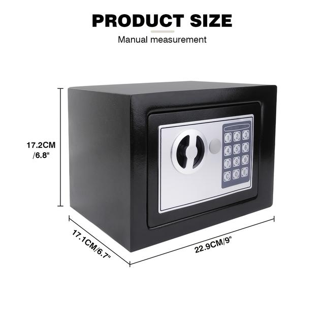 TEMU Electronic Box With Digital Keypad & 2 Keys - Heavy-duty Steel Lock Safe Suitable For Home, Office, Hotel - Compact With & Key Entry, - (low Voltage <36) - Cash Box, , Safe