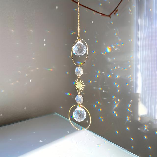 TEMU 1pc Of Catcher, Wind Chime, Aesthetic Hanging Ornament For Wedding Parties, Home Decor, Car Hanging Decoration, Sun Catcher, Photo Prop, Outdoor Decoration