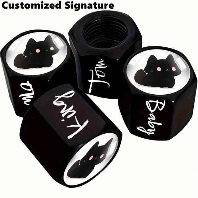 TEMU Tampas de Válvula de Liga de Alumínio Personalizadas, Personalizada para Montagem Automotiva, Padrões de Design de , Adequadas para a Maioria dos Carros e Bicicletas