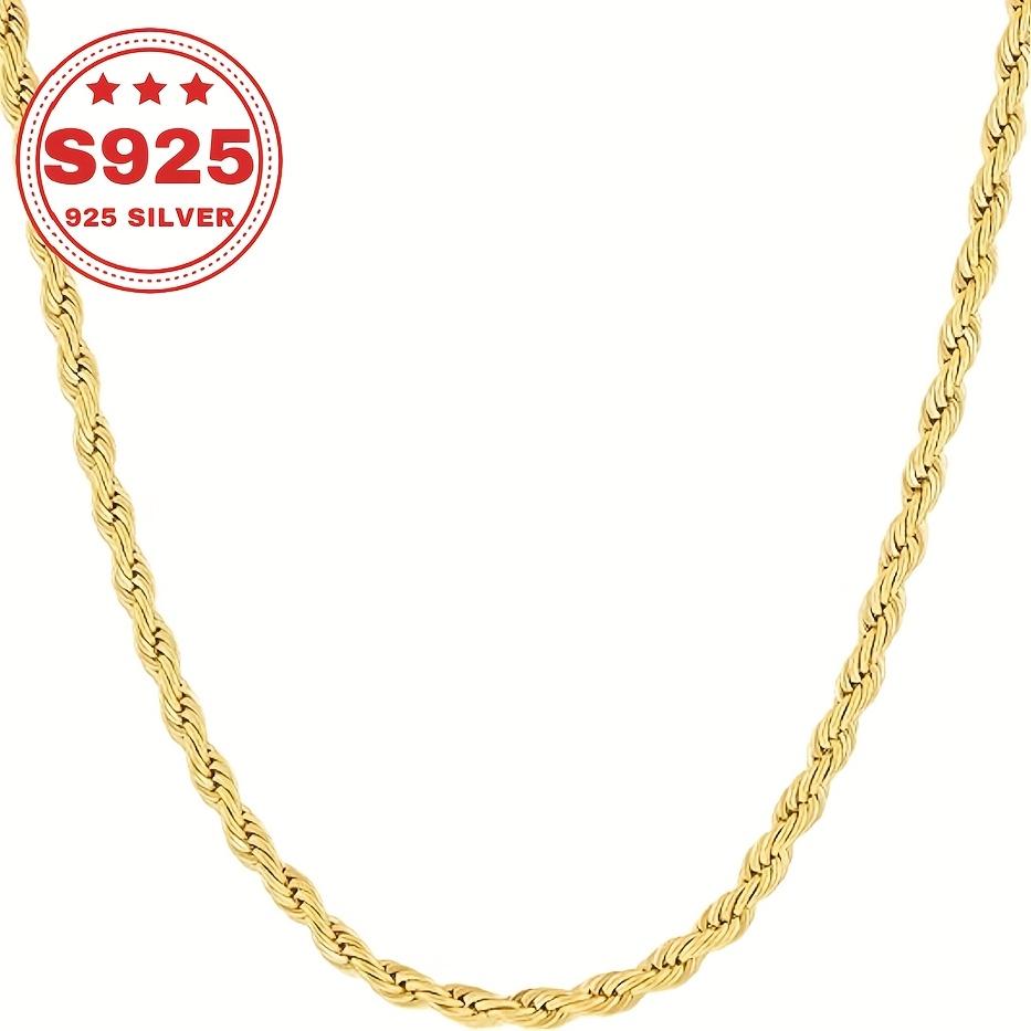 TEMU 【24K金メッキ】ロープネックレス 幅3.2mm。高品質でなレディース向け。自分へのプレゼント、親友、家族、両親へのホリデーや特別な日に最適。ギフトボックス入り。