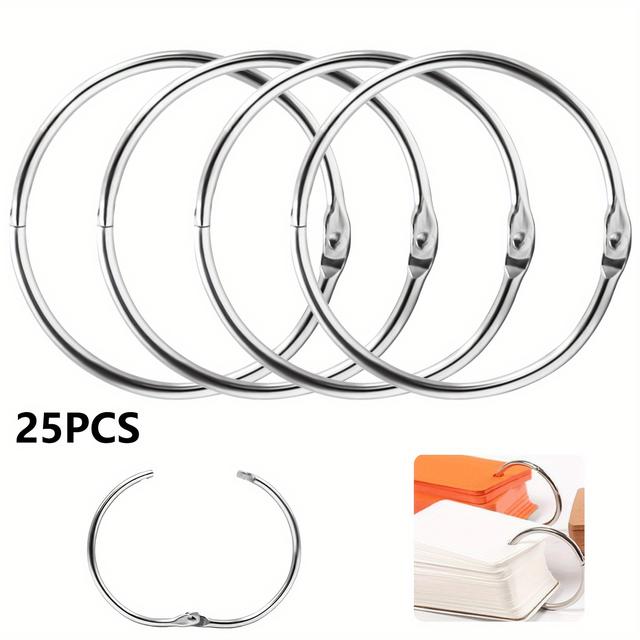 TEMU 25 Stück 2 Edelstahl-Binderinge - für Schule, Zuhause und Büro