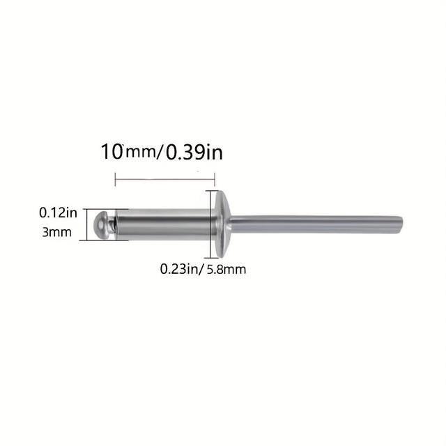 TEMU 100 st högkvalitativa aluminiumblindnitar | Hög drag- och skärhållfasthet | Mångsidigt reparationsverktyg för juldekorationer, utemöbler, köks- och badrumsreparationer