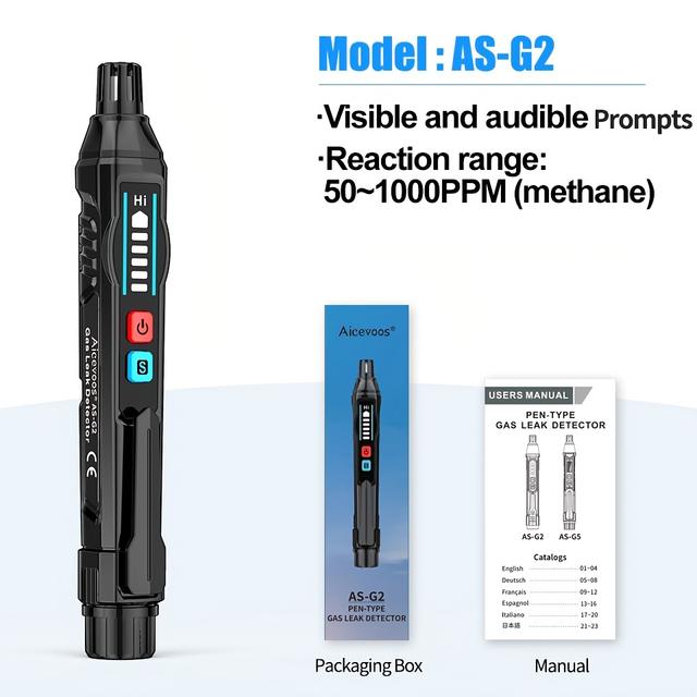 TEMU Aicevoos Combustible Gas Leak Detector Alarm High-sensitivity Gas Tester Detector With Audible & Visual Prompts For All