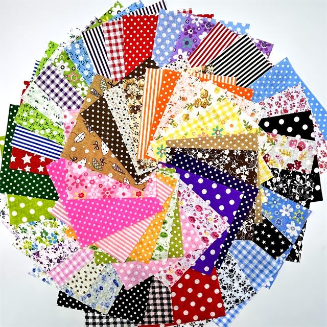 TEMU A Set Of 100 Assorted Fabric Squares Featuring Various Prints, Ideal For Quilting, Sewing, , And Crafts. Made From High-quality Materials, Pre-cut Squares Are Perfect For Artistic Projects