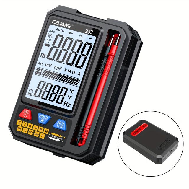 TEMU Portable Intelligent Fully Automatic Multimeter Tester, Digital High-precision Anti Burn Multimeter, Voltmeter - Large Screen Multimeter