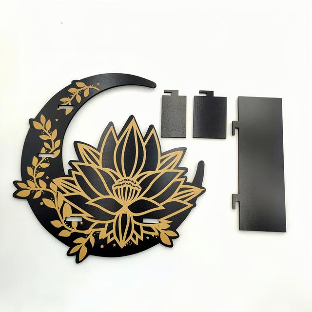 TEMU Mensola in legno Lotus per decorazione murale, per posizionare candele profumate, vetrine di e piccoli oggetti, scaffali multiuso