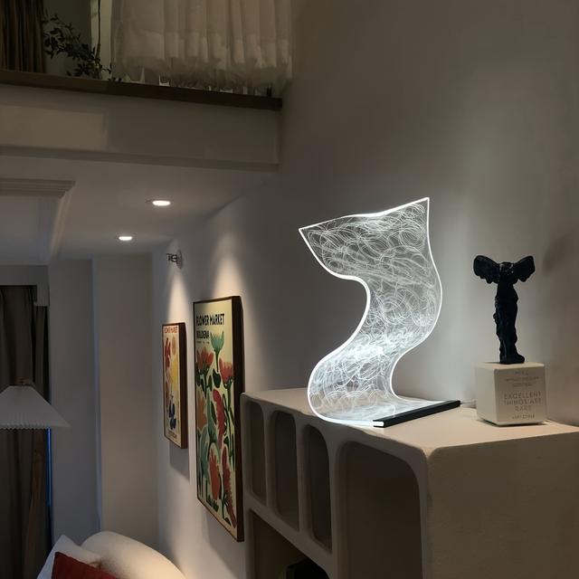 TEMU Usb Creative Table Lamp - Three-color Lighting, Energy Saving - Learning Bedroom Living Room Decorative Lights Atmosphere Style Night Lights