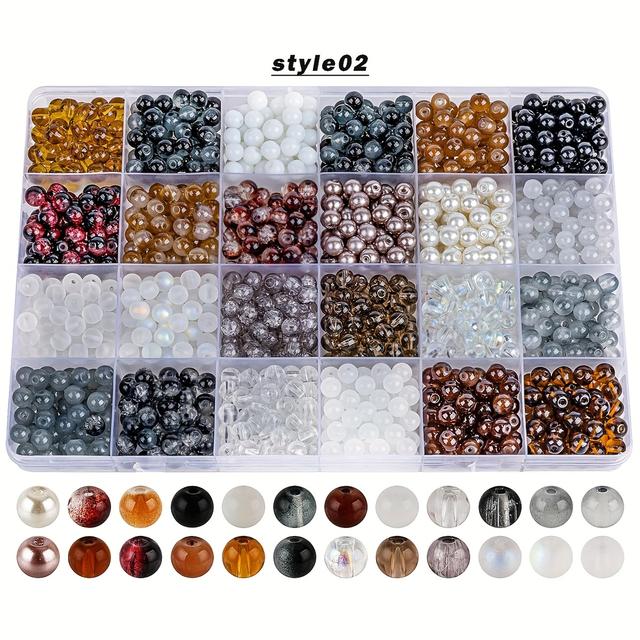 TEMU About 960pcs 6mm Glass Beads Bracelet Making Kit,24 Assorted Colorful Glass Beads For Bracelet And Jewelry Making And Diy Crafts,friendship Bracelets
