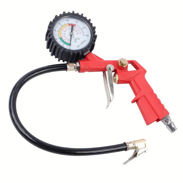 TEMU Inflador Red Ire con Manómetro, Conector de Aire 220 PSI y Kit de Compresor, Función Tres-en-Uno, Compatible con Interfaces Japonesas, Inflador Multifuncional para Coches, Camiones, Bicicletas