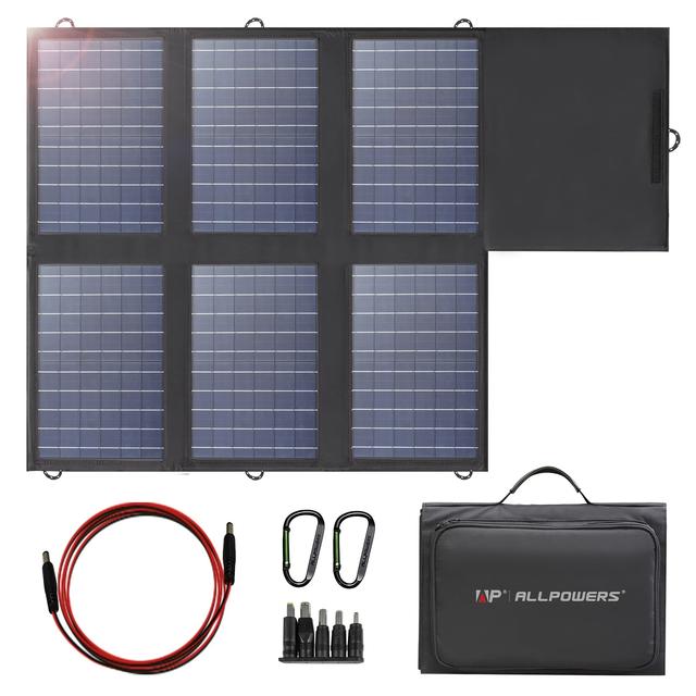 TEMU Allpowers 60w Solar Panel - With 18v , 60w Usb Outputs For Laptops, Cell Phones, Roofs, Camping, Boats, Campers, Rv Travel, And Emergencies