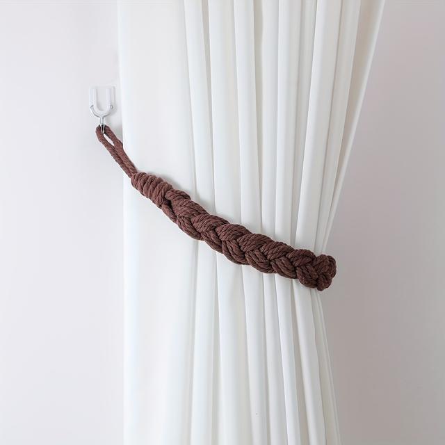 TEMU 1pc Bohemian Style Rope Curtain Tie, Bohemian Decorative Curtain Tie For Inn, Handmade Rope Curtain Cord