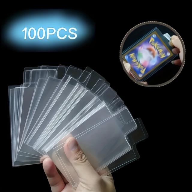 TEMU 100pcs Transparent Plastic Card Set, Suitable For Trading Cards - , No Damage, Durable Card Holder, Used For Grade Submissions And Top Cards, Card Holder