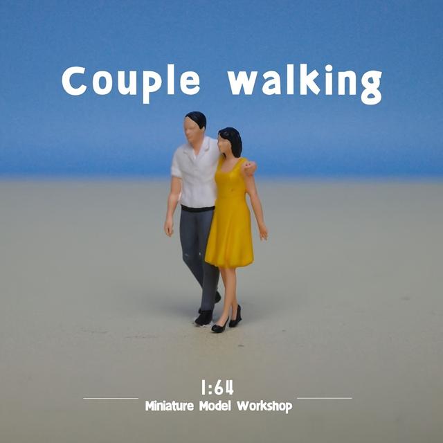 TEMU 1/64 Miniature Model - Couple Walking, , Perfect For Hobbyists & Gift-, Ages 14+