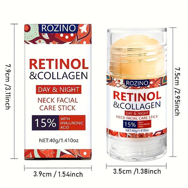 TEMU عصا العناية بالوجه والرقبة بريتينول كولاجين 40 جرام، ترطيب عميق، مرطب طويل الأمد، لون بيج فاتح مُغذي ومنعش وغير دهني، سهل الاستخدام ويمتص بسرعة