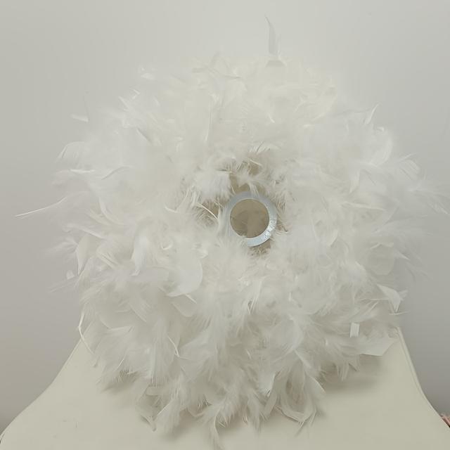 TEMU 40cm/15,74in Ronde Lampenkap met IJzeren Standaard, Kunstbont Simulatie Kap - Alleen Hoes Accessoire voor Hang- of Staande Lamp