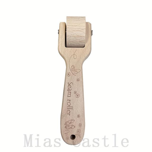 TEMU Ergonomic Wooden Sewing Roller With - 1pc, Ideal For Diy Quilting & Crafts