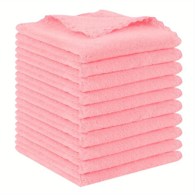 TEMU 5/10pcs Set - Luxurious Microfiber Facial Cloths - Soft, Quick-drying & Reusable Makeup Remover - Seamless Edge, Skin - Perfect Travel-size Beauty Essential