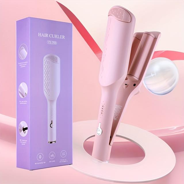 TEMU European Standard Curling Wand, 's Must-have Tool, Anti-scald Flat Iron, , Water Wave, Egg Roll, Large Wave Curler, Deep V-shaped Large