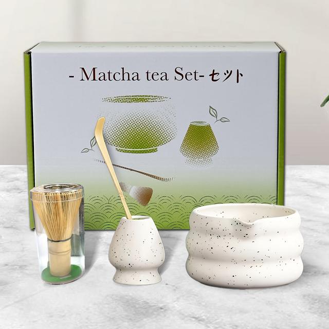 TEMU Set Of 4 Or 7pcs For Japanese Matcha Tea, Featuring A Sand-glazed Design, Packaged In A Gift Box, Including A Tea Whisk, Tools From The Song , And A Matcha Bowl