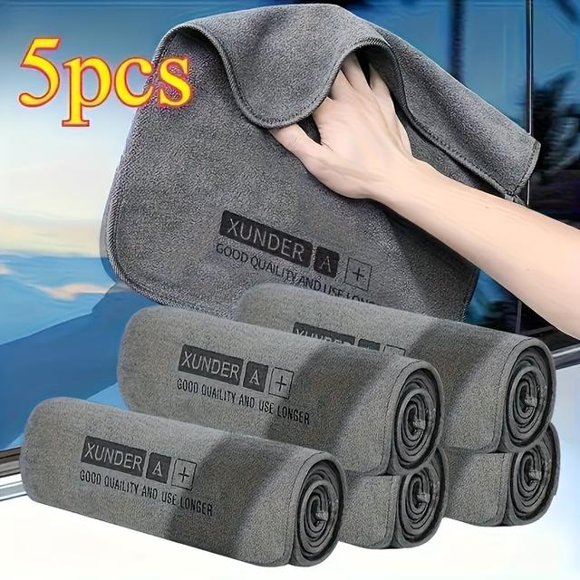 TEMU 5/2 Piezas Toalla de de Coche de Lujo en Microfibra, Paño Secador para Carrocería con Capa y Absorbente