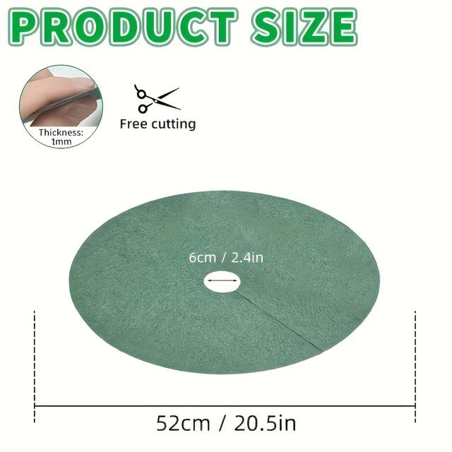 TEMU 6-pack Reusable Tree Protector Rings - Thick Non-woven Weed Barrier Mats, Round Grass Resistant Gardening Fabric For Root Protection